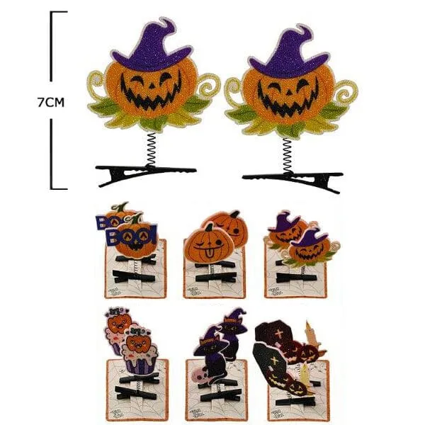 Halloween Cartoon 2PC Hair Clips 1075 (12 units)
