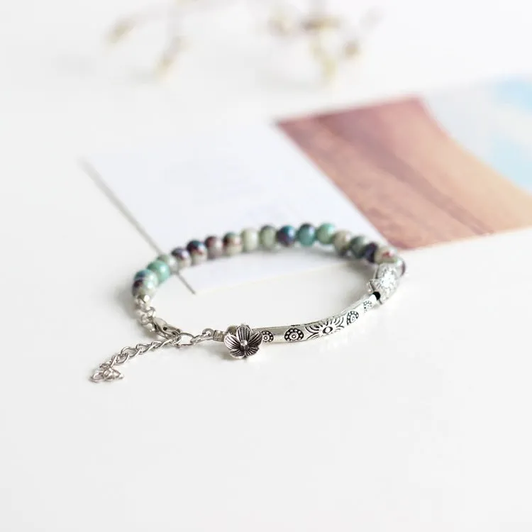 Hand-Woven Ceramic Ethnic Style Bracelet