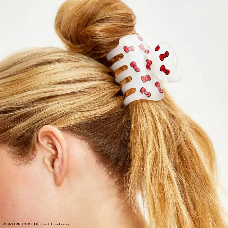 Hello Kitty X Kitsch Recycled Puffy Claw Clip- Kitty Bows