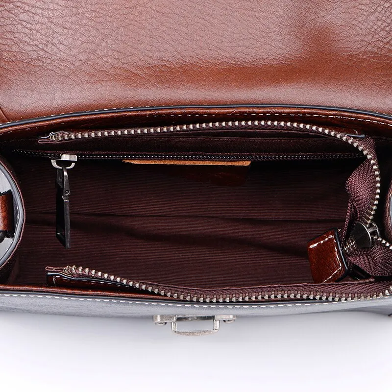 High Quality Real Cowhide Women Messenger Shoulder Tote Bags Female