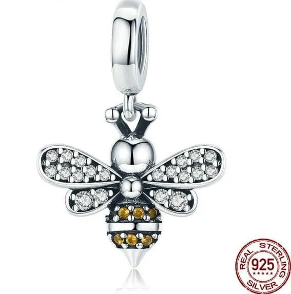 Honey Bee Charms Sterling Silver-Pandora Style