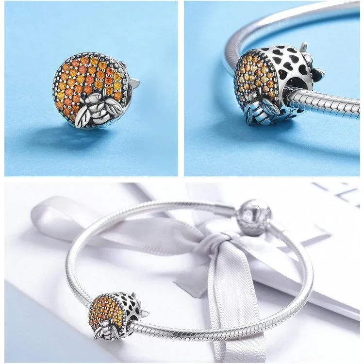 Honey Bee Charms Sterling Silver-Pandora Style
