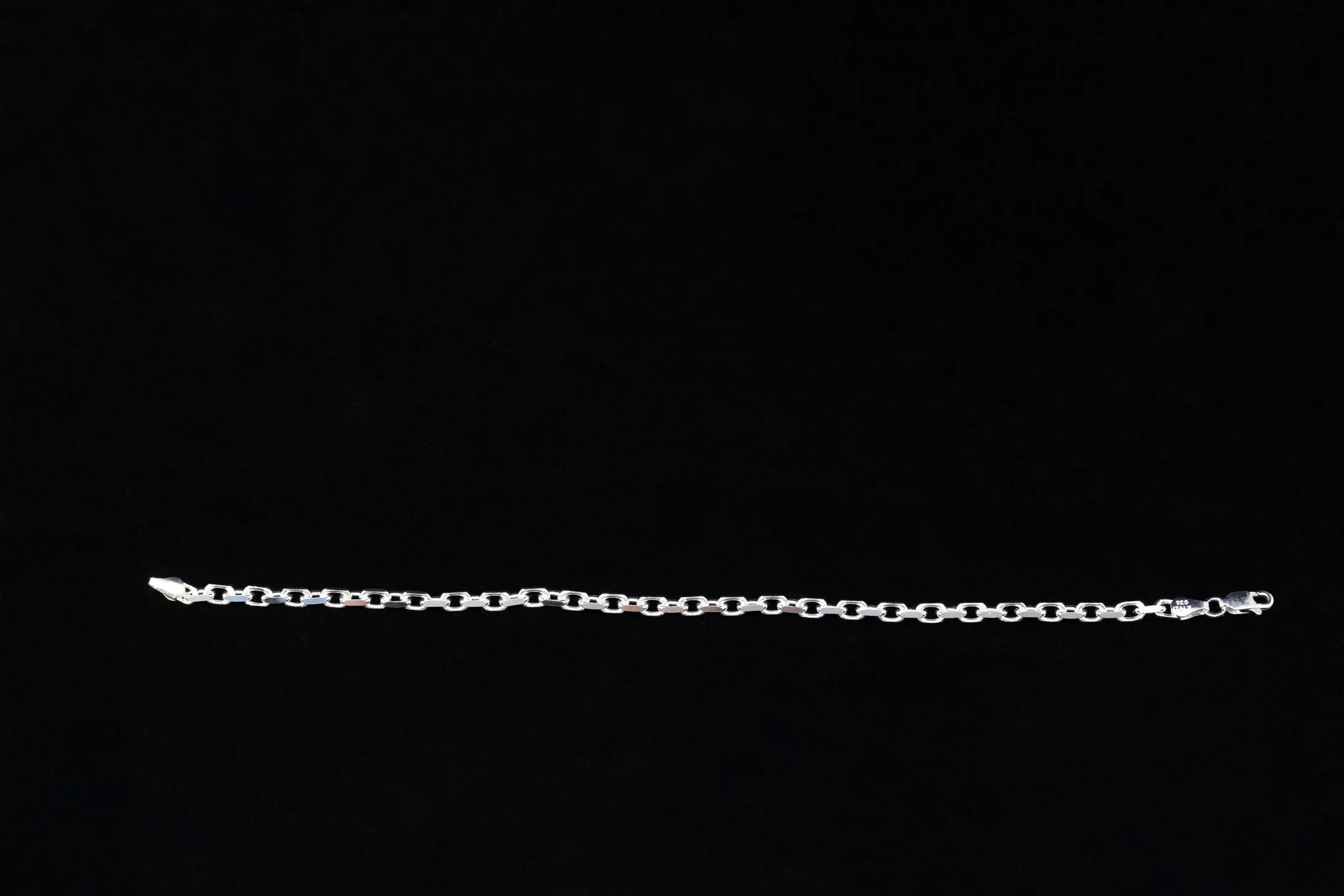 House Of Auric Straight Cut Cable Bracelet Sterling Silver