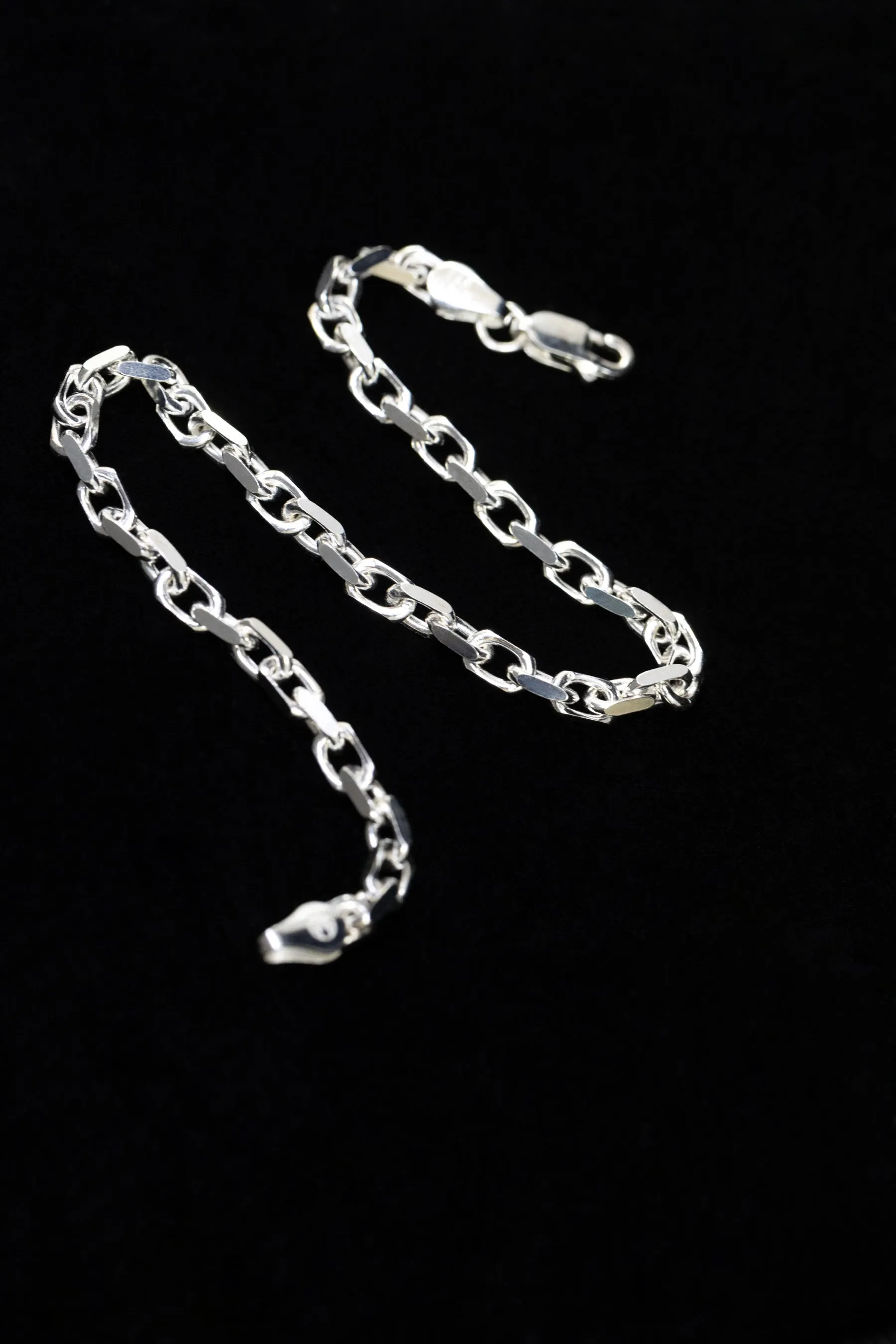 House Of Auric Straight Cut Cable Bracelet Sterling Silver