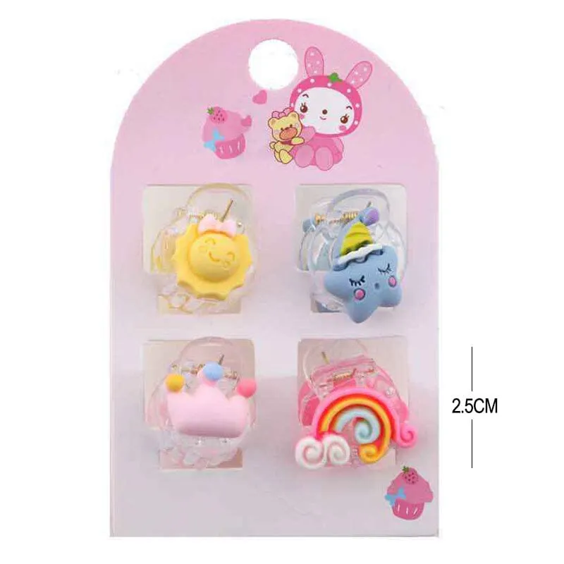 Kids 4PC Hair Clip Set 0989 (12 units)