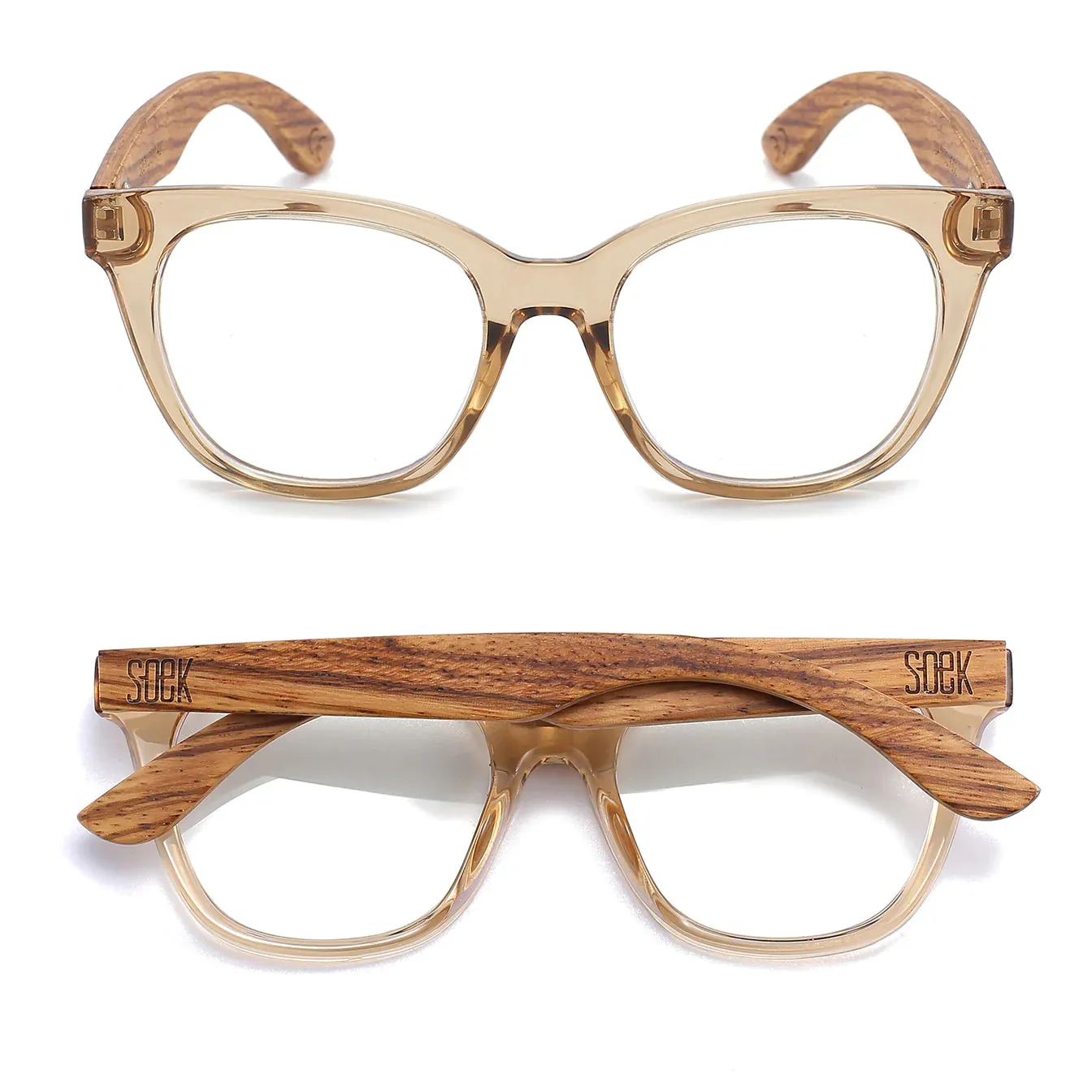 LILA GRACE CHAMPAGNE -  Wooden Blue Light Blocking Magnifying Reader