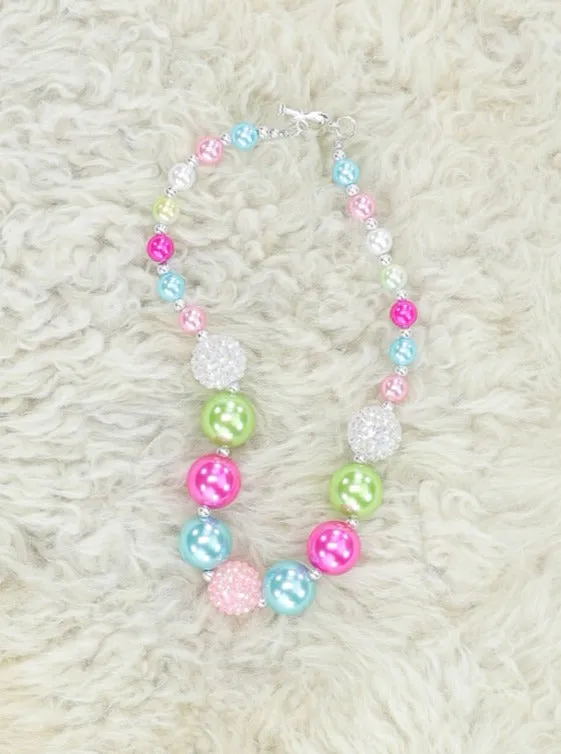 Magenta & Lime Bubblegum Necklace