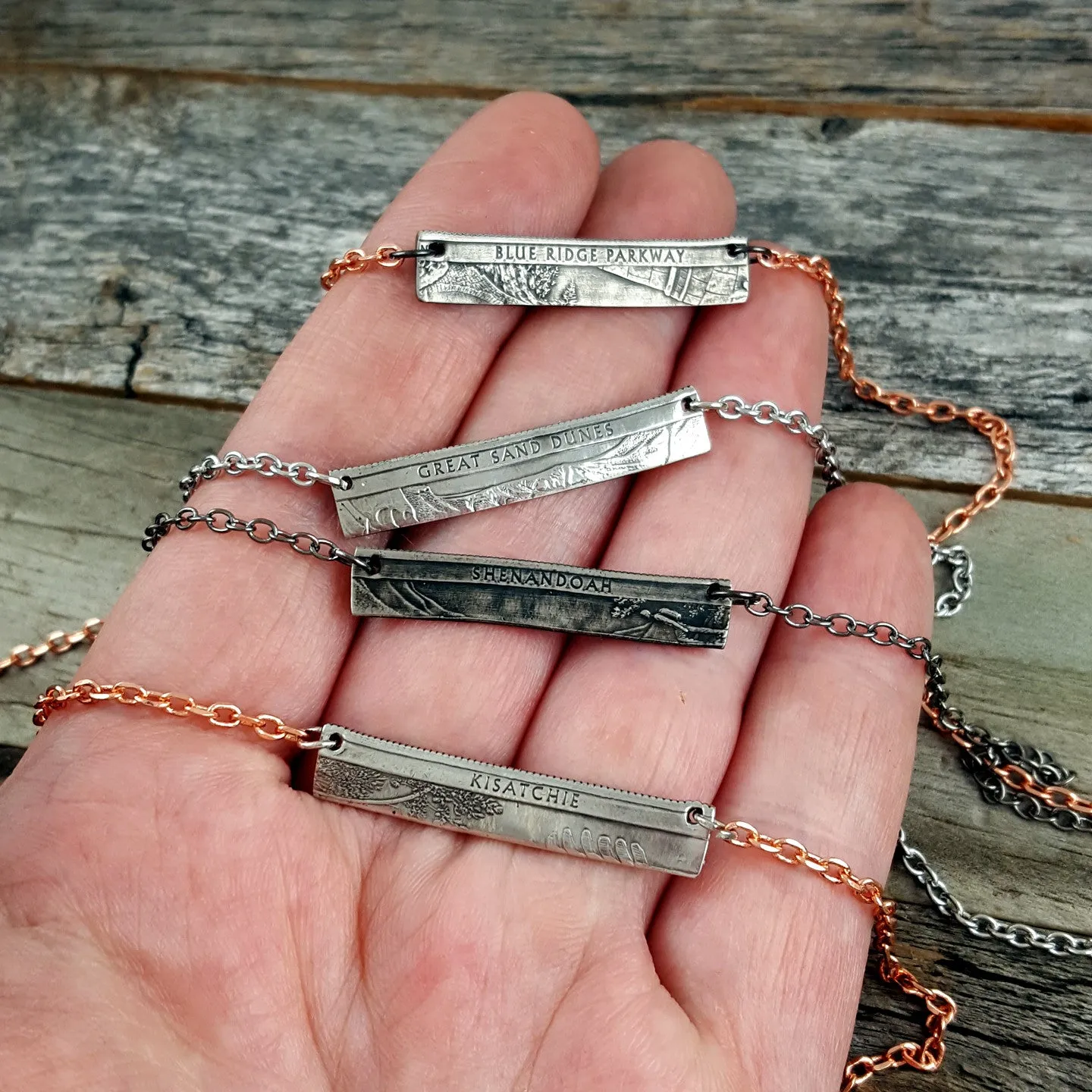 National Park Quarter Coin Bar Necklace