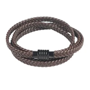Olle Multilayer Long Braided Leather Bracelet