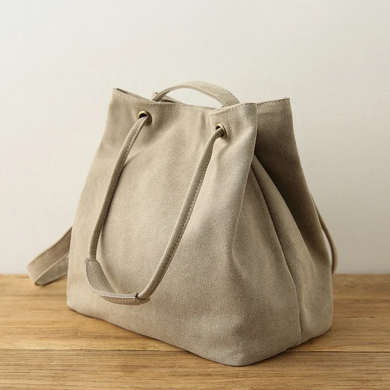 Original Casual Bucket Hand Bag High Quality Cotton Women