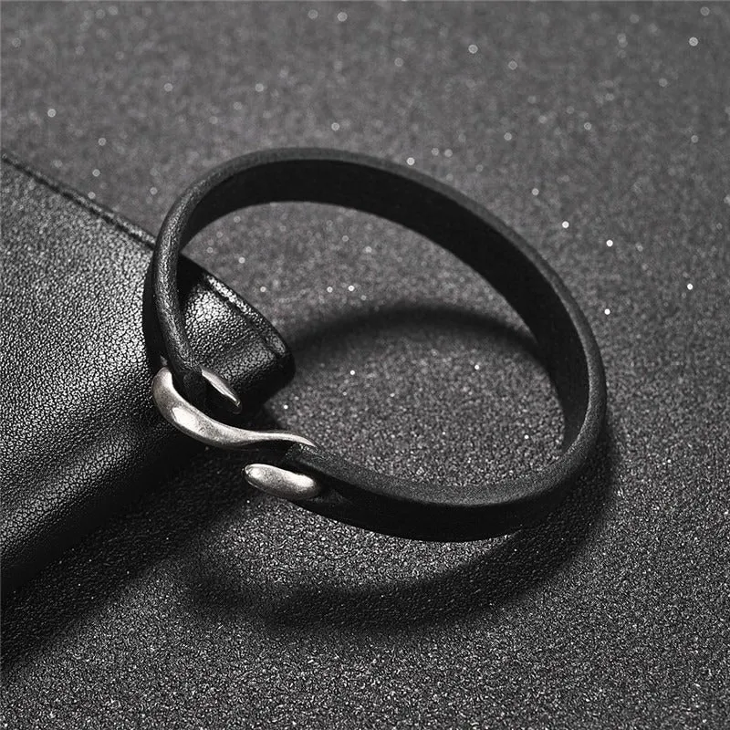 Original Style Bracelets for Men and Women / Vintage Black/Brown Genuine Leather Bracelet