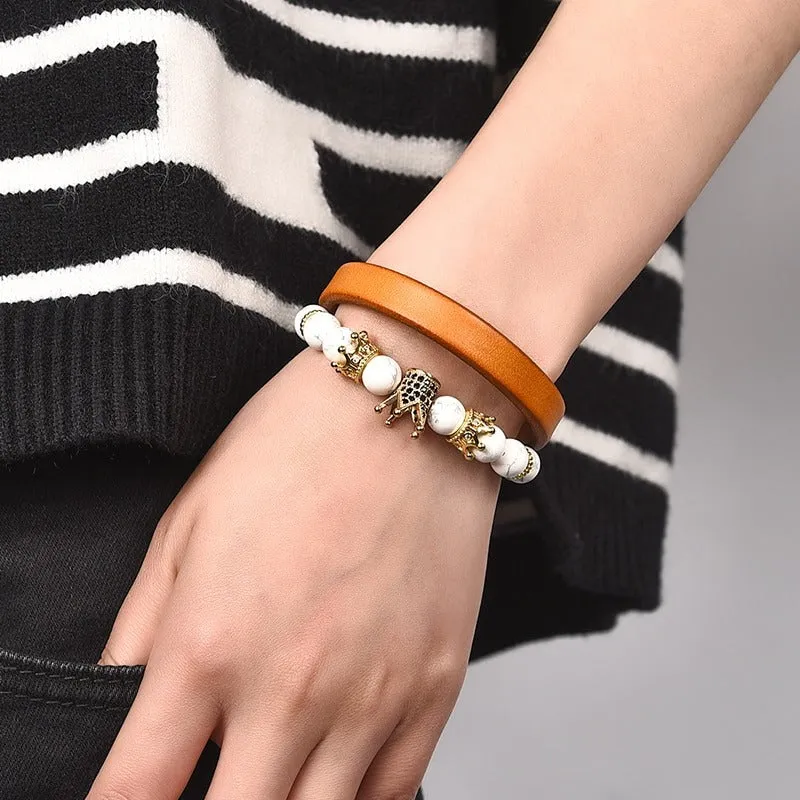 Original Style Bracelets for Men and Women / Vintage Black/Brown Genuine Leather Bracelet