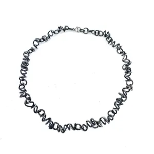 Oxidized Silver Sketch Necklace