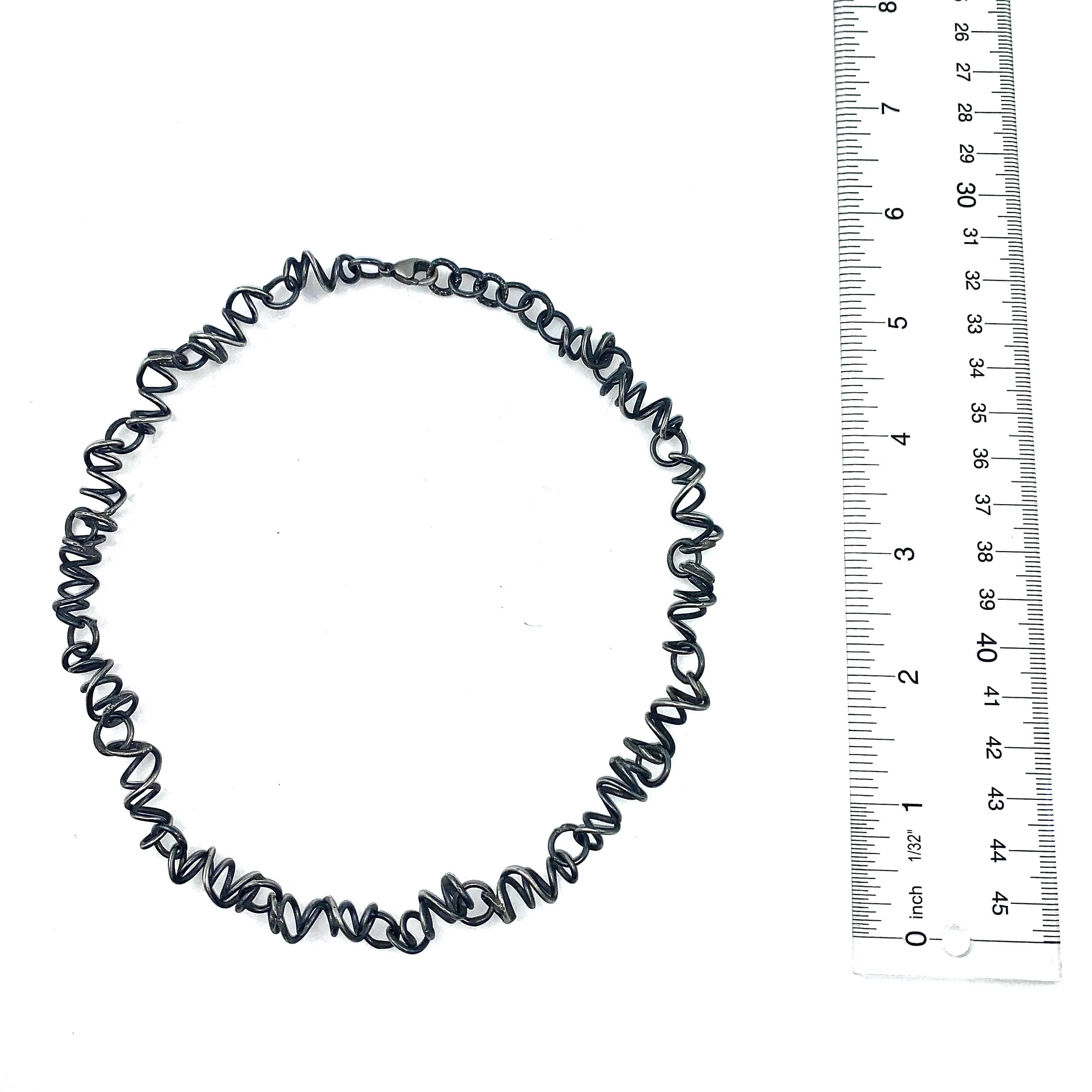 Oxidized Silver Sketch Necklace