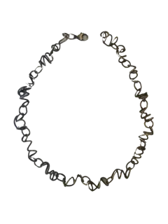 Oxidized Silver Sketch Necklace