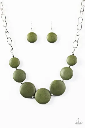 Paparazzi Necklace ~ Bedrock Betty - Green