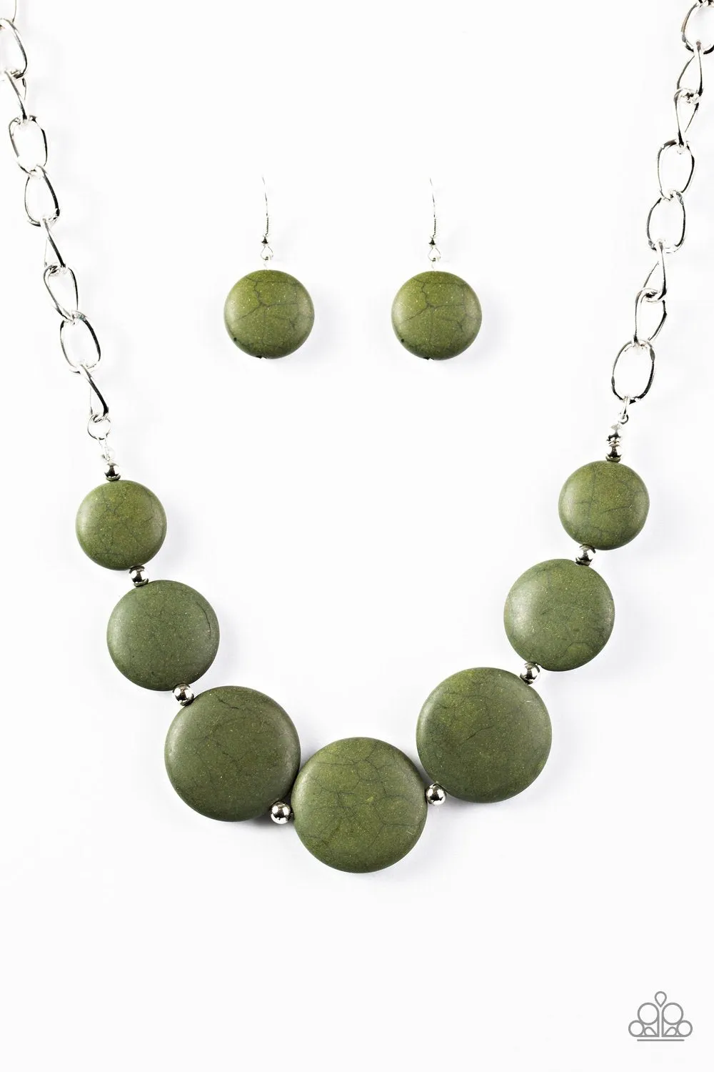 Paparazzi Necklace ~ Bedrock Betty - Green
