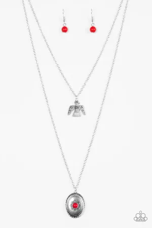 Paparazzi Necklace ~ Desert Eagle - Red