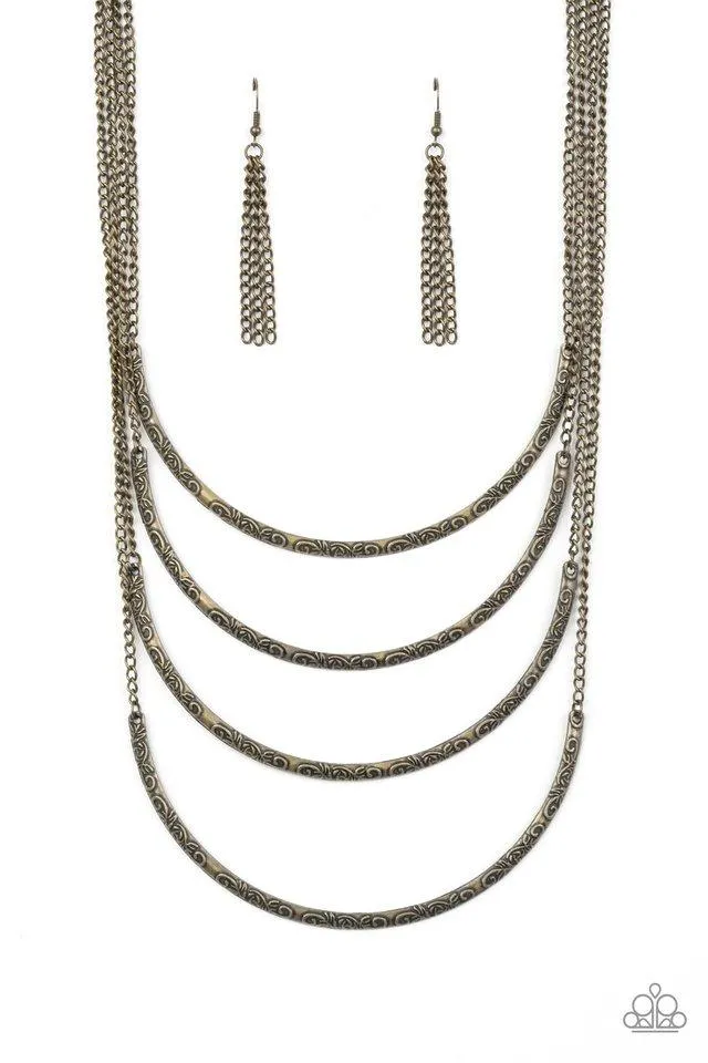 Paparazzi Necklace ~ It Will Be Over MOON - Brass