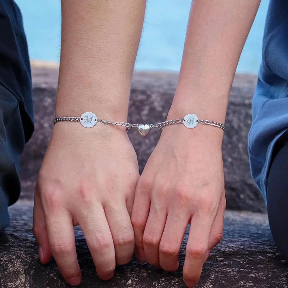 Personalized Couples Bracelets Initial Letter Matching Bracelets for Couples His and Her Bracelets for Couples Wife Husband Long Distance Gifts