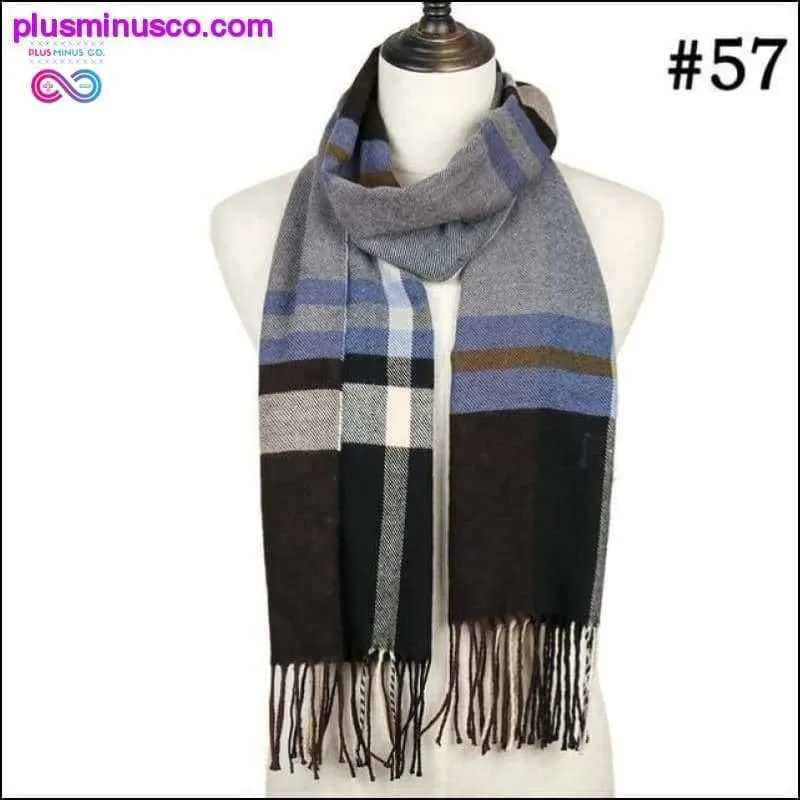Plaid Scarf Shawls Pashmina Cashmere Knit Soft Unisex Retro