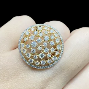 PREORDER | Golden Round Diamond Statement Ring 14kt
