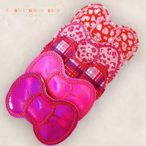 Pretty in Pink Collection - Embroidered Bow Snap Clip Barrettes