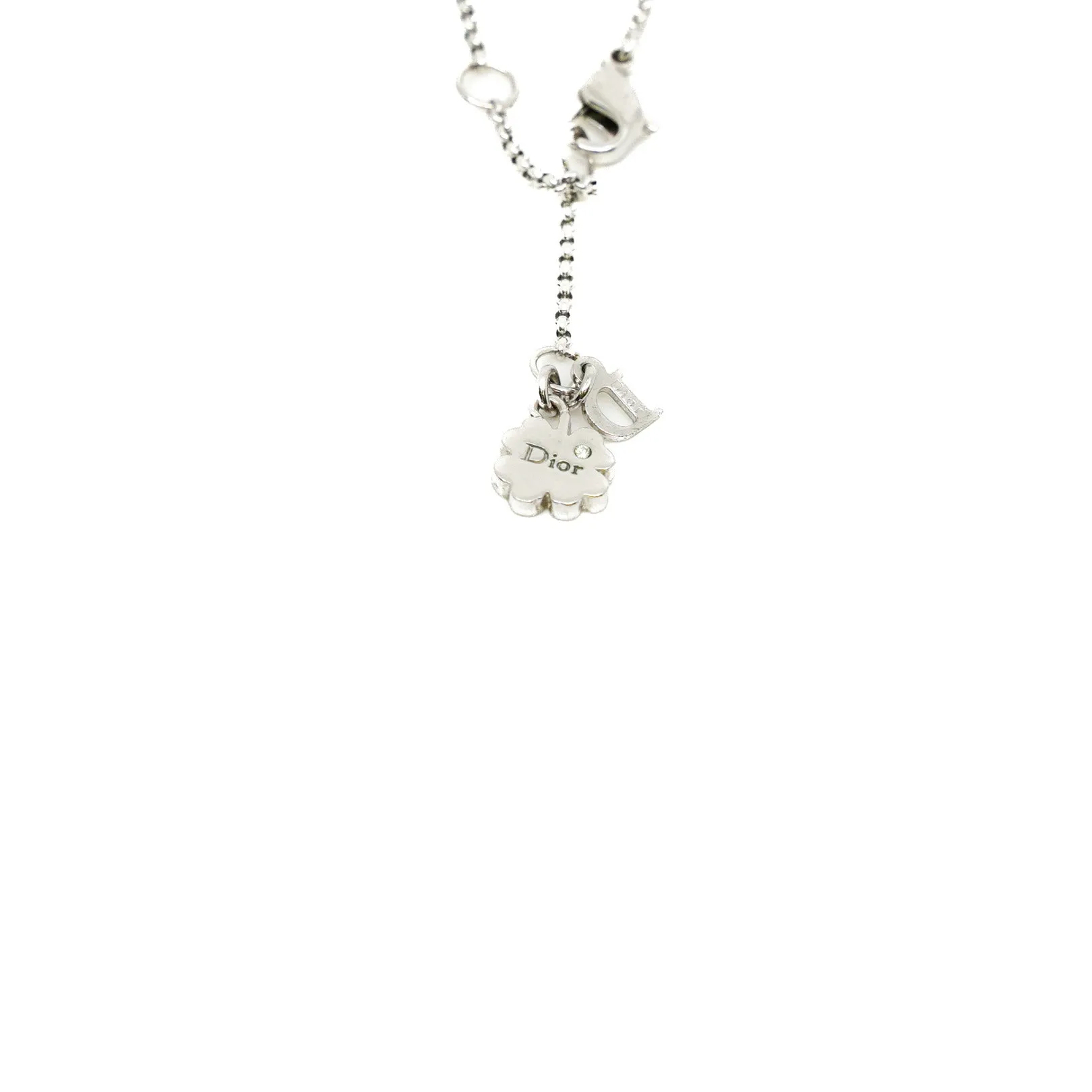 Ribbon Bow With Rhinestone Crystal Pendant Necklace