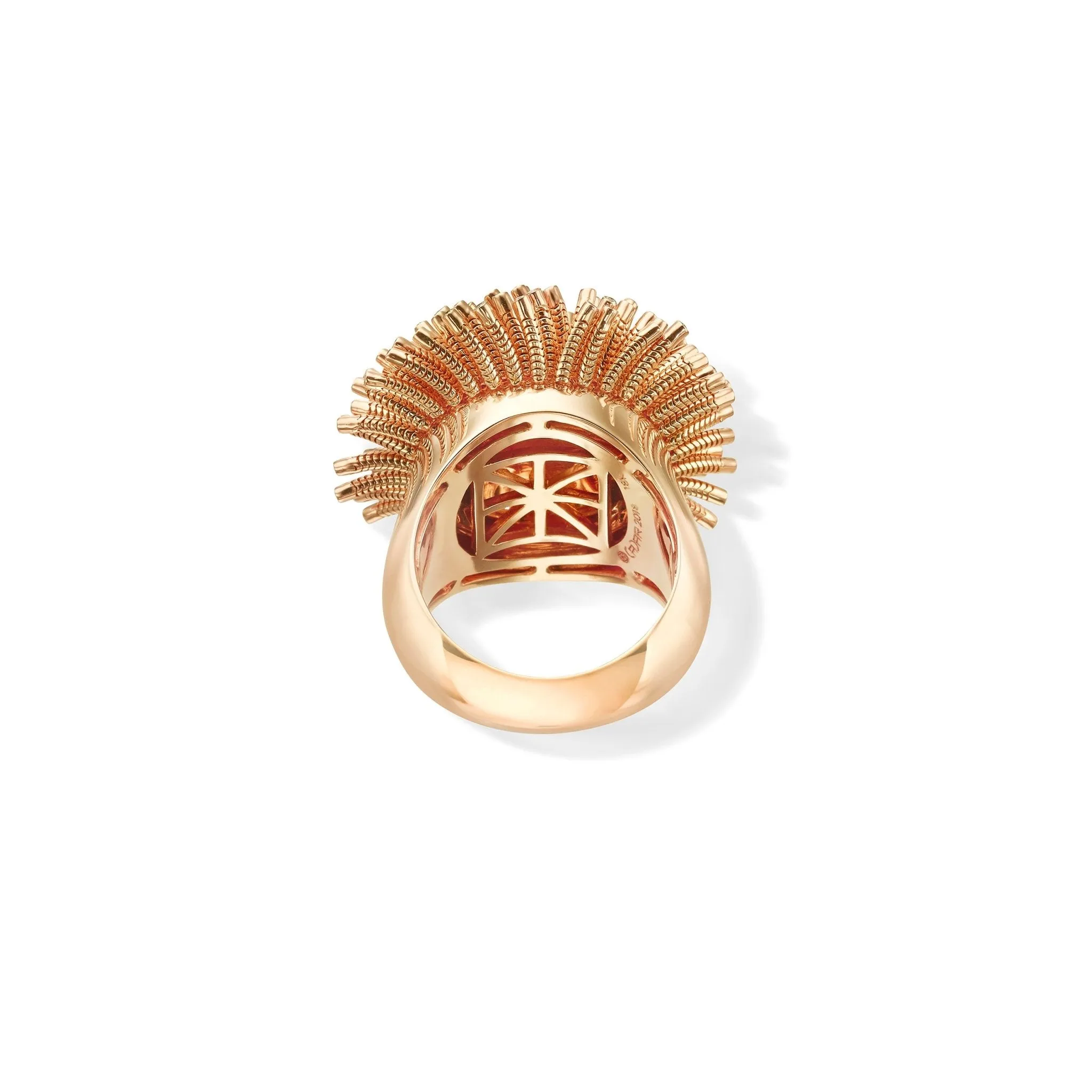 Rose Gold Fur Ring with White Diamonds