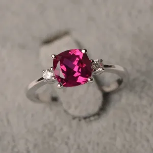Ruby Wedding  Ring - 925 Sterling Silver RIng