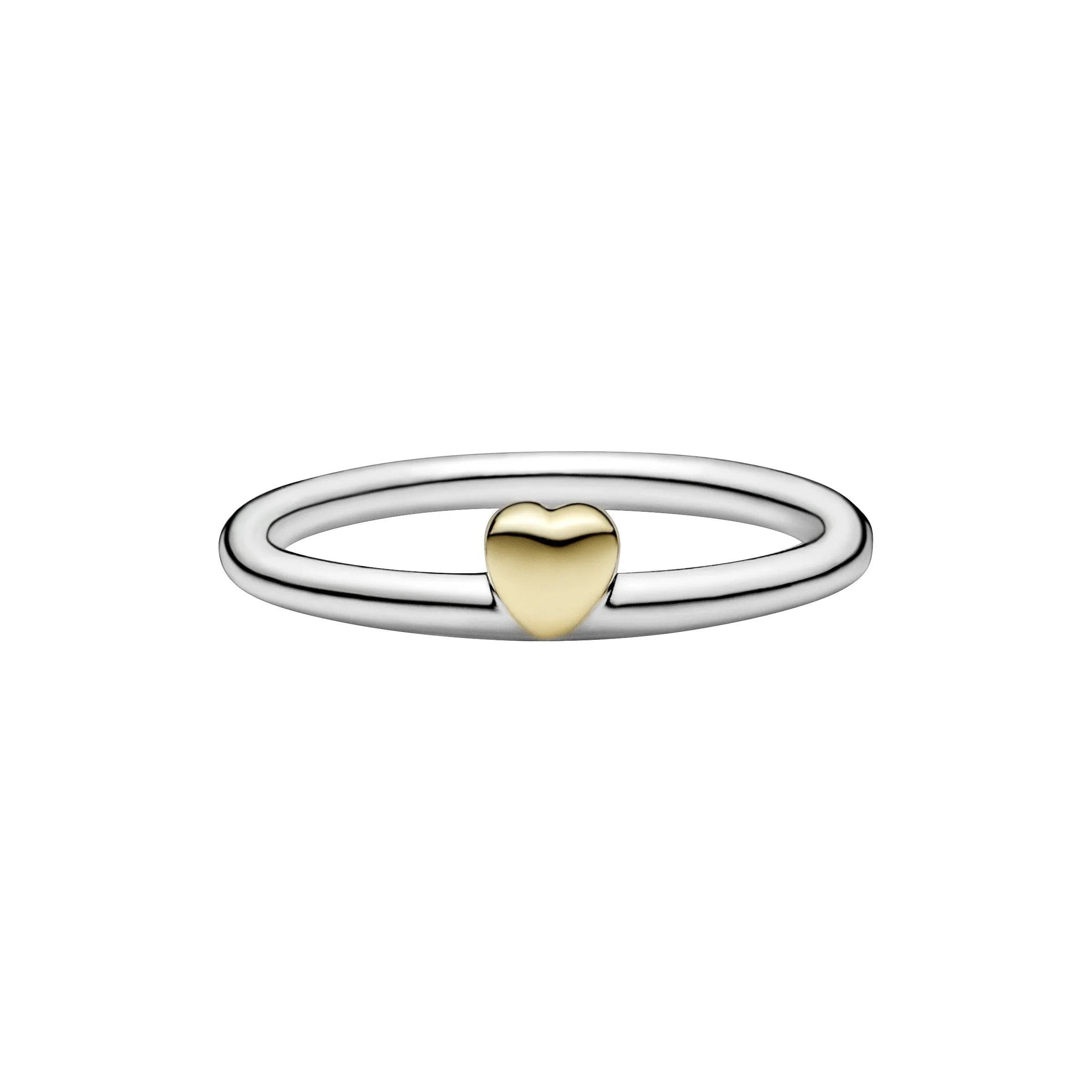Silver ring with 14k heart