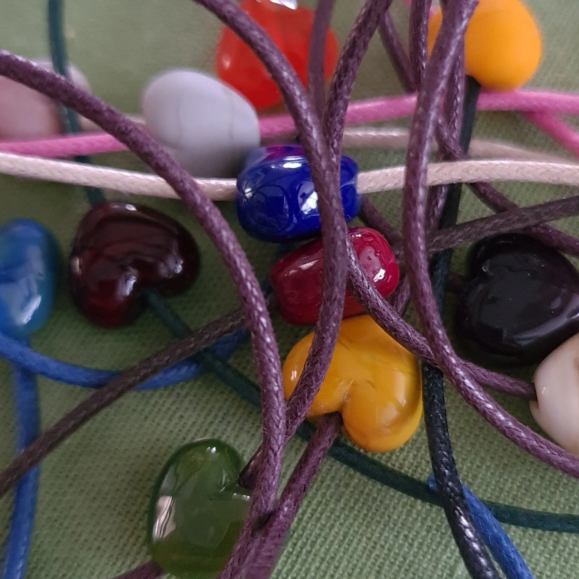 Simple Bracelet - Heart or Pebble style on a cotton cord