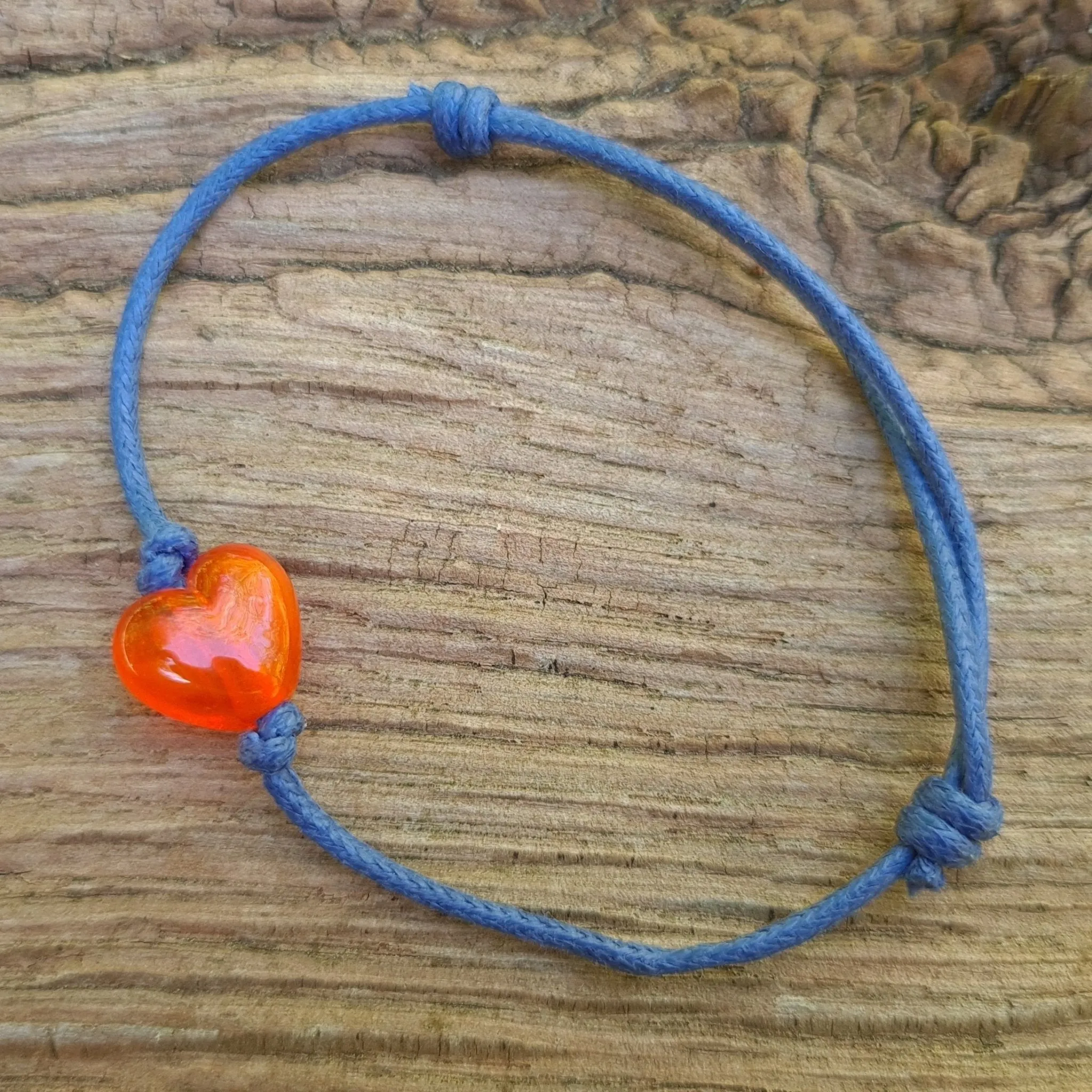 Simple Bracelet - Heart or Pebble style on a cotton cord