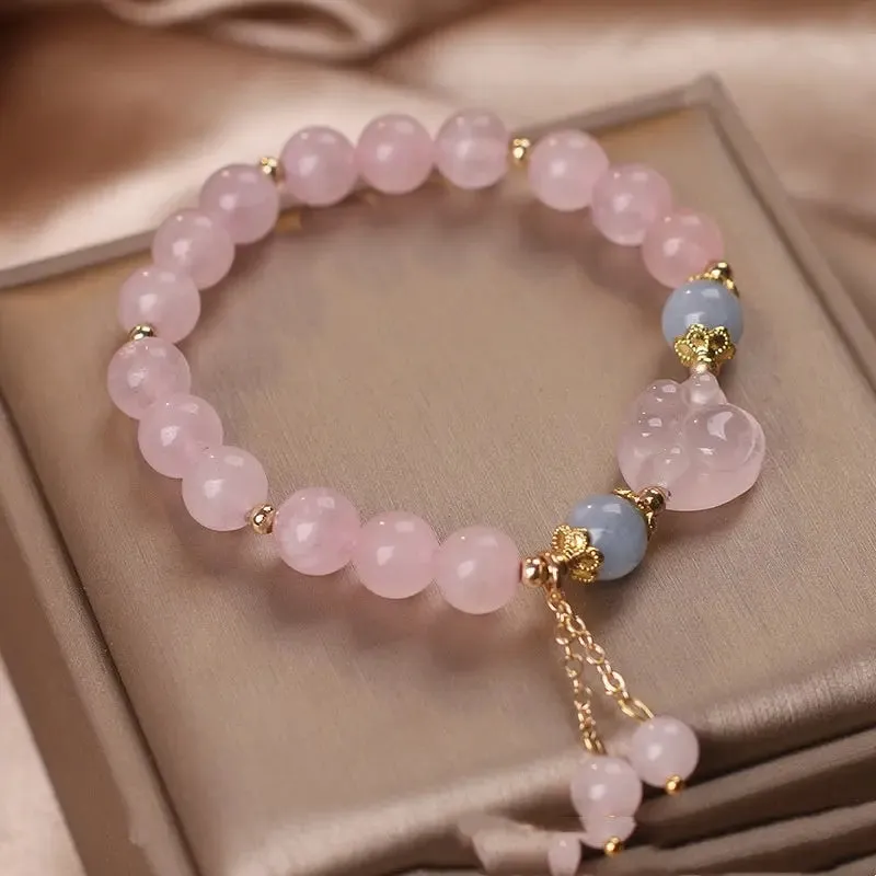Special-interest Design Sweet Pink Crystal Cat's Paw Bracelet