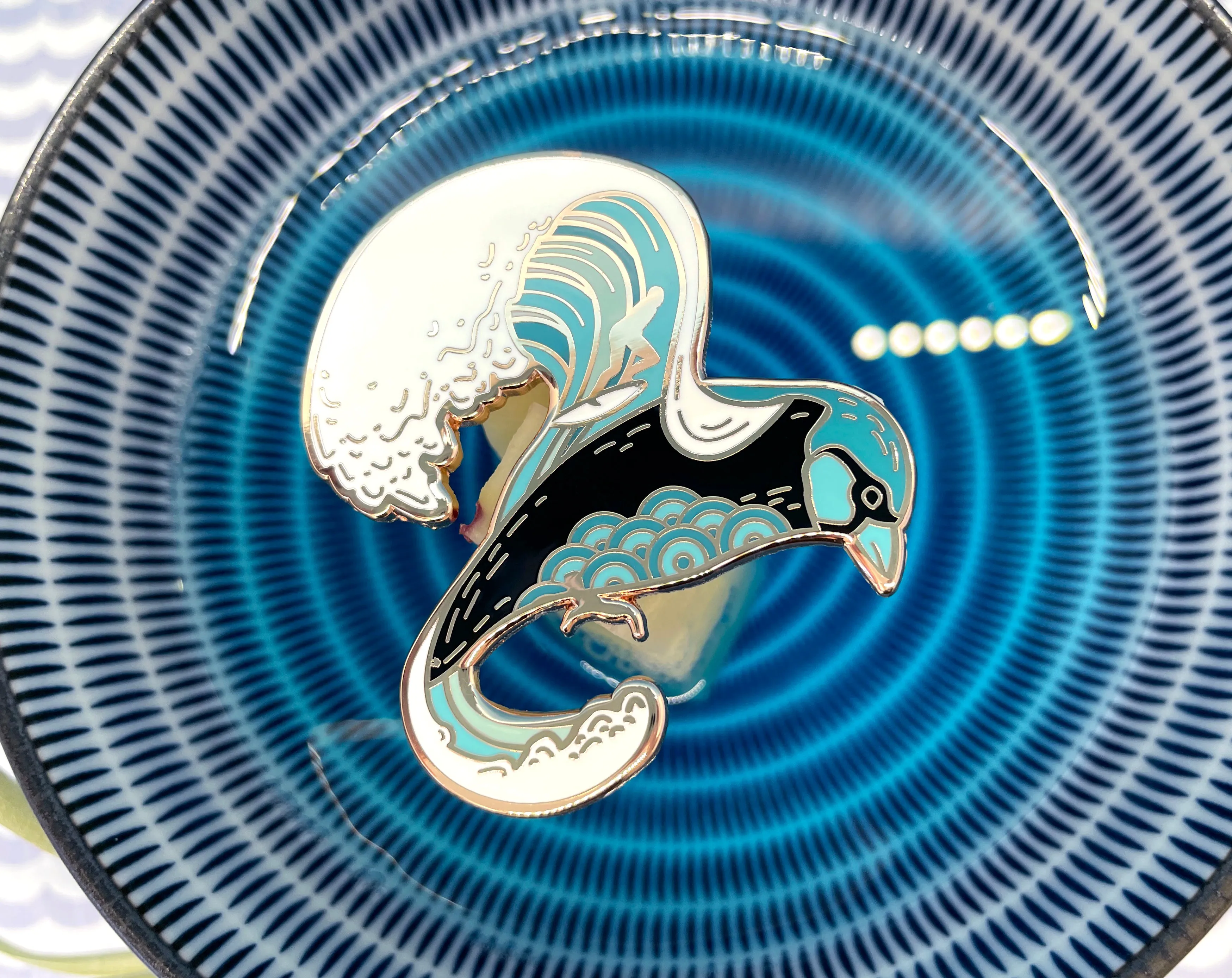 Surfing Bird Pin