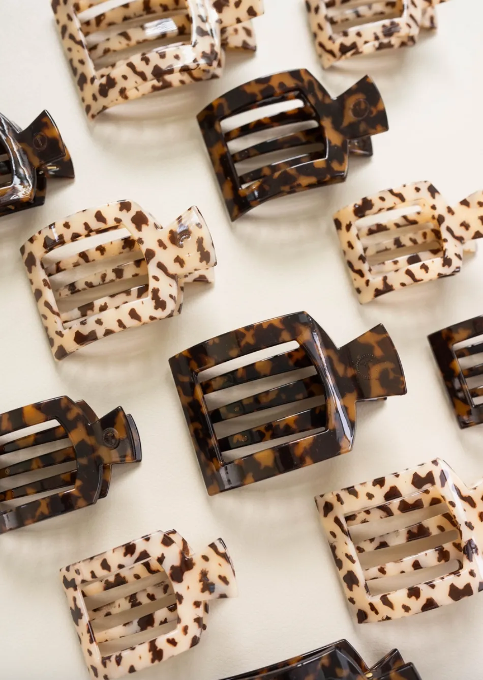 teleties large square flat hair clip - tortoise