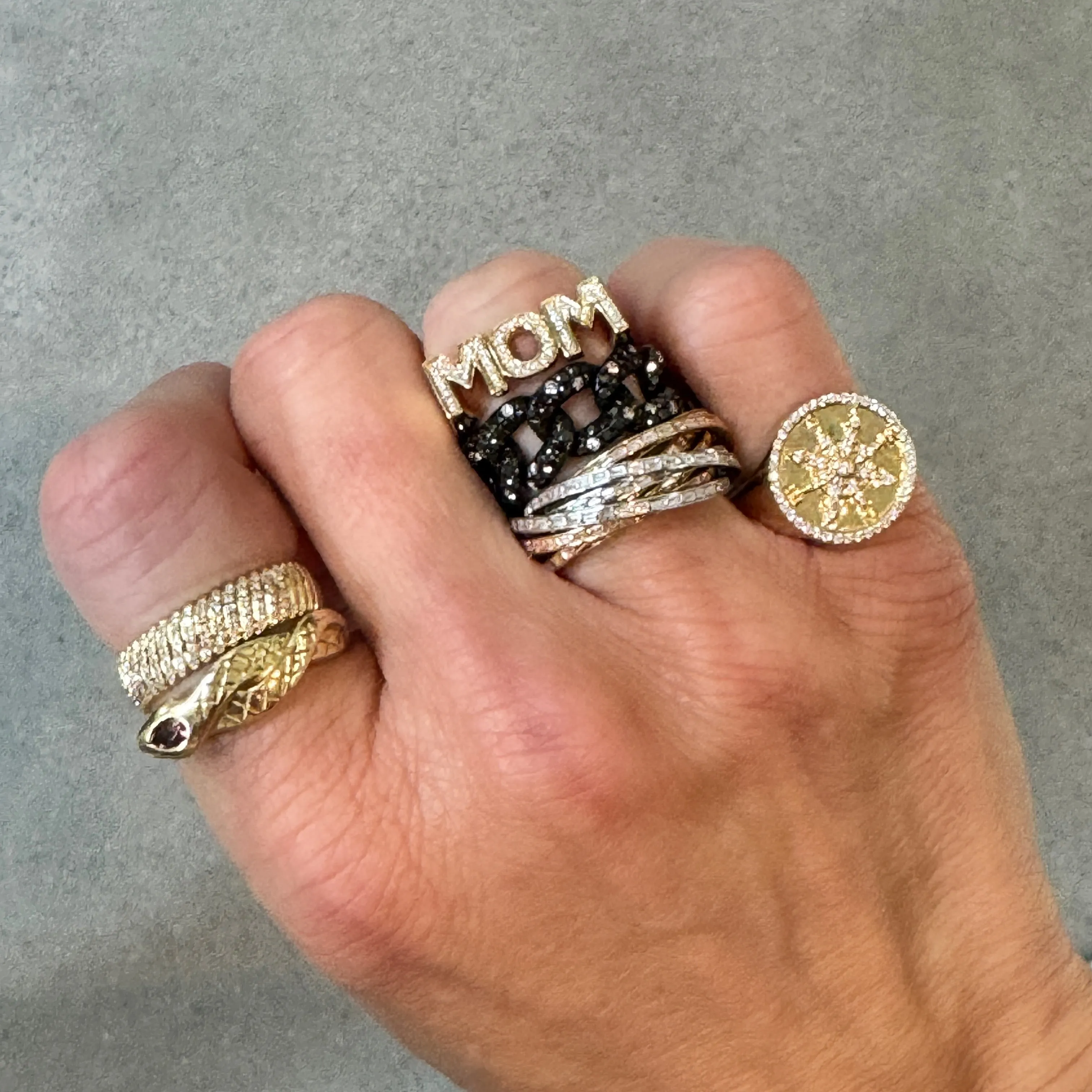 The Ultimate Diamond Mom Stacking Ring