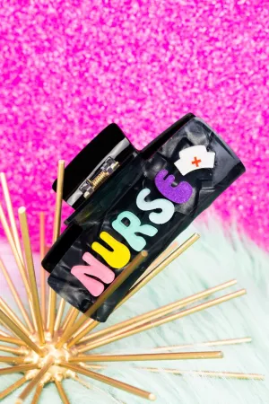 Viola Busy Day Glitter 'Nurse' Black Hair Claw