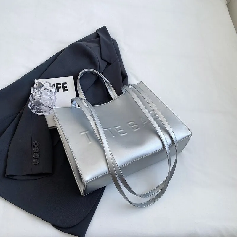 Women Large Capacity Top Quality Pu Leather Tote  Bag