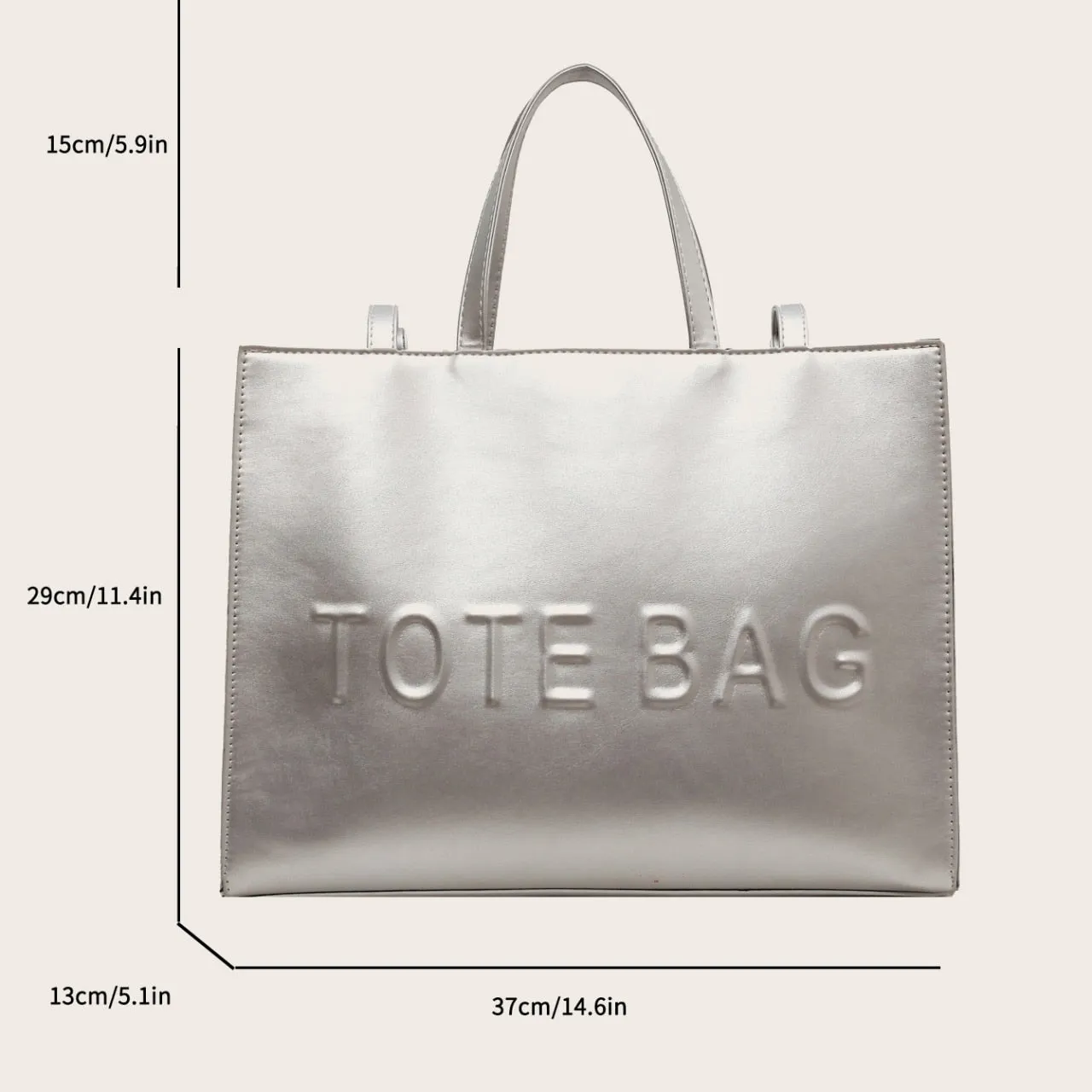 Women Large Capacity Top Quality Pu Leather Tote  Bag
