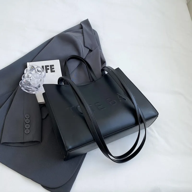 Women Large Capacity Top Quality Pu Leather Tote  Bag