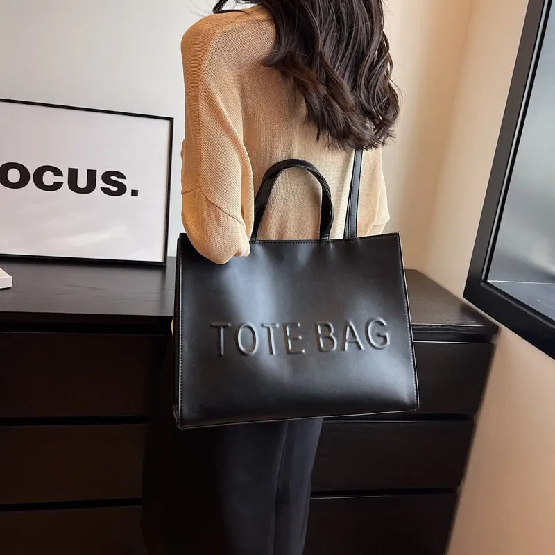 Women Large Capacity Top Quality Pu Leather Tote  Bag