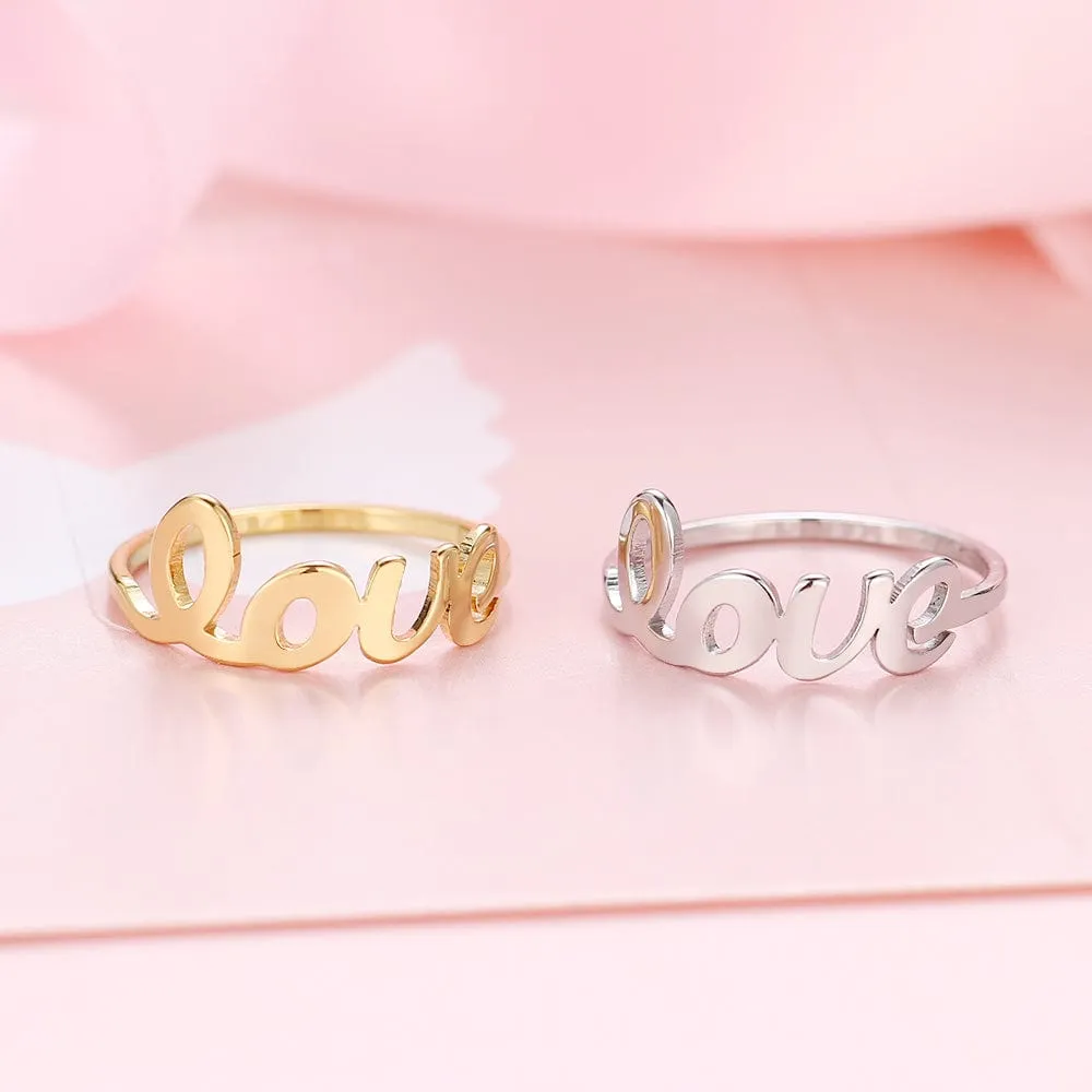 Women's Minimalistic Christian 'Love' Ring