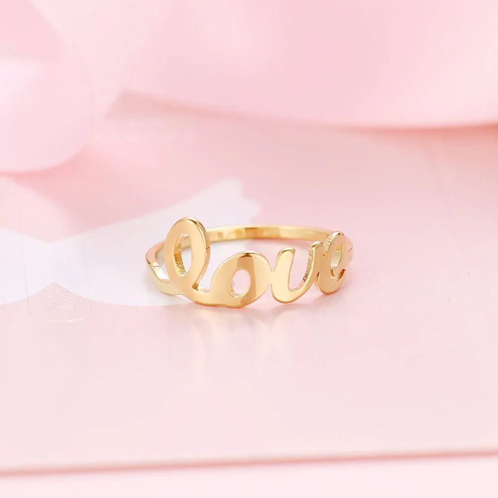 Women's Minimalistic Christian 'Love' Ring