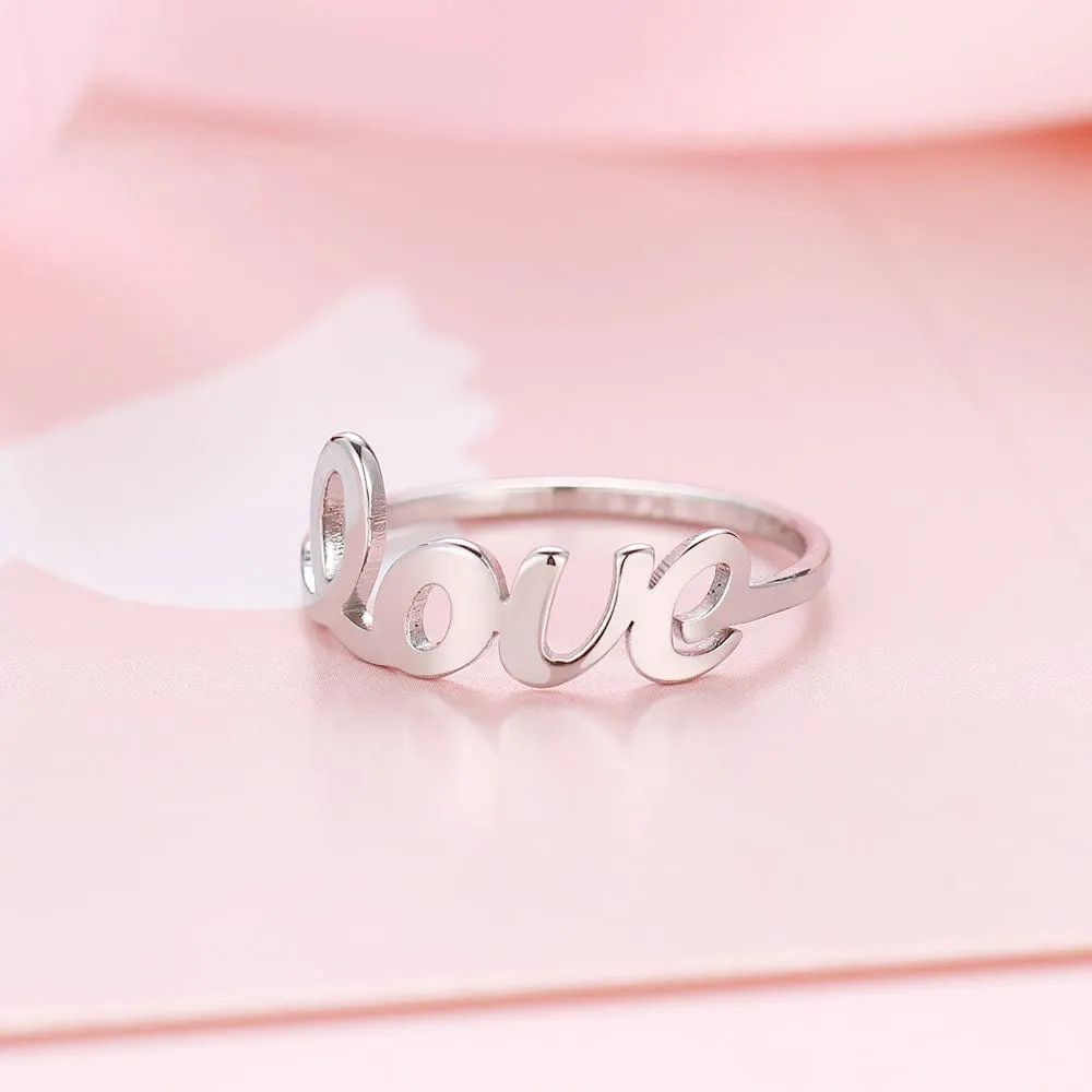 Women's Minimalistic Christian 'Love' Ring
