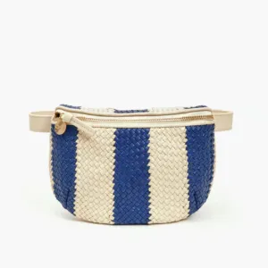Woven Racing Stripes Fanny Pack (Indigo   Cream)